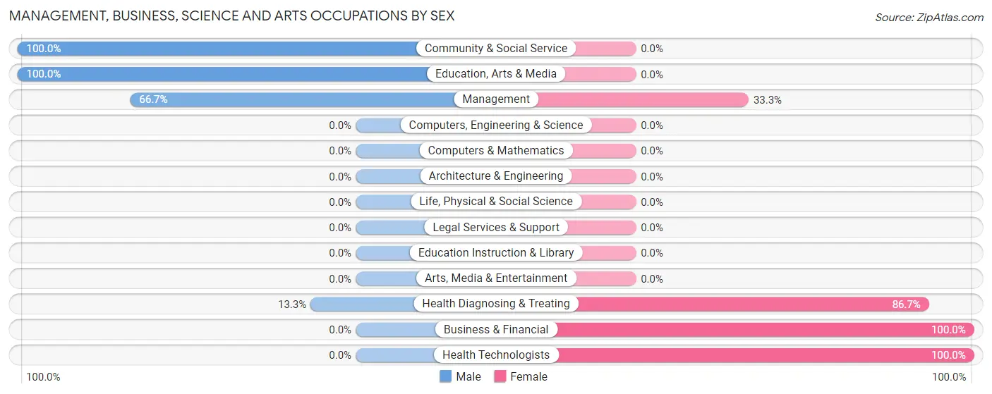 Management, Business, Science and Arts Occupations by Sex in Sale City