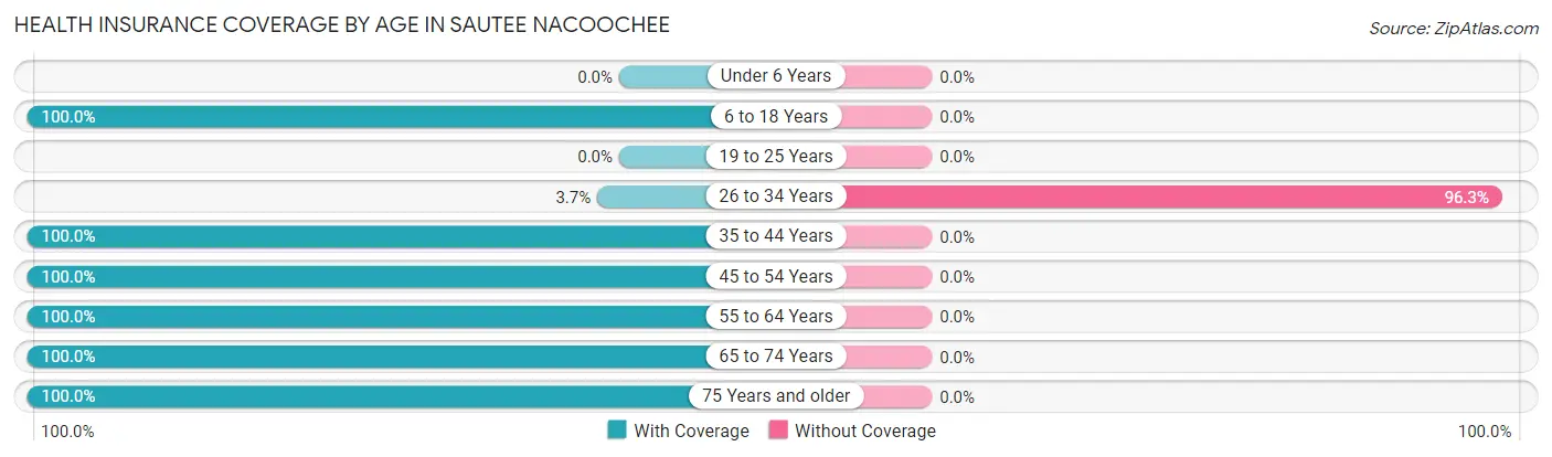 Health Insurance Coverage by Age in Sautee Nacoochee