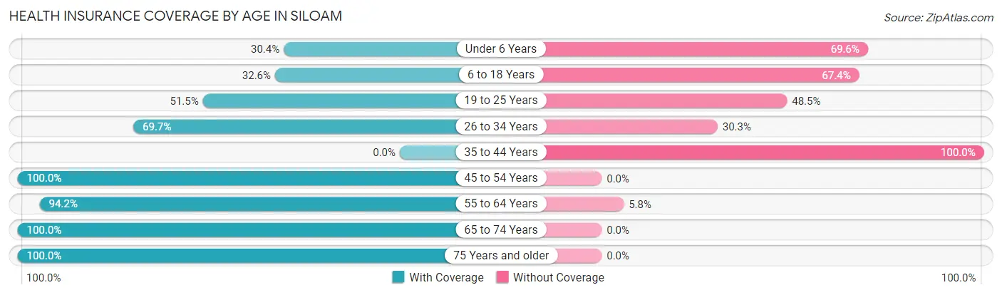 Health Insurance Coverage by Age in Siloam