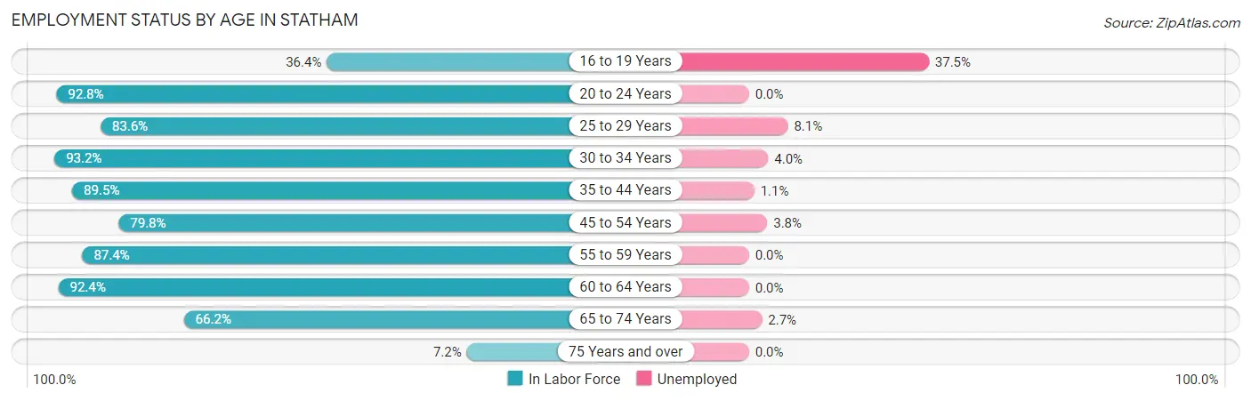 Employment Status by Age in Statham