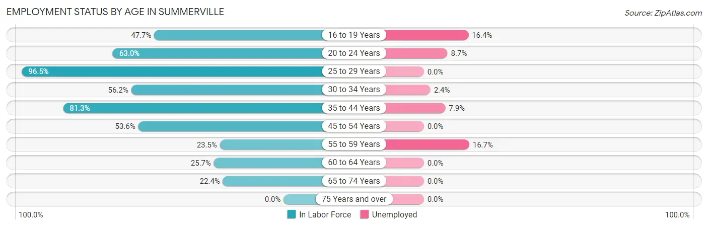 Employment Status by Age in Summerville