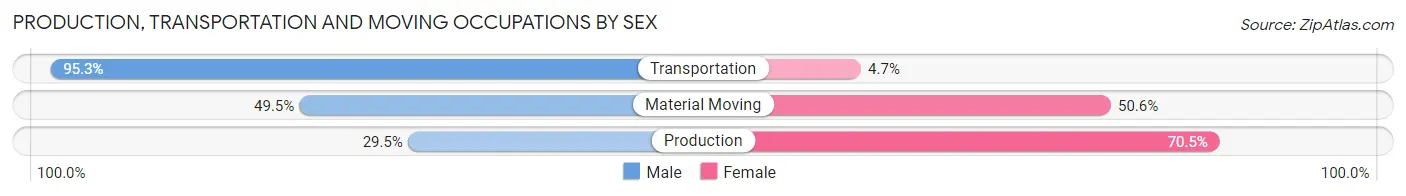 Production, Transportation and Moving Occupations by Sex in Swainsboro