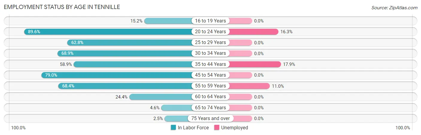 Employment Status by Age in Tennille