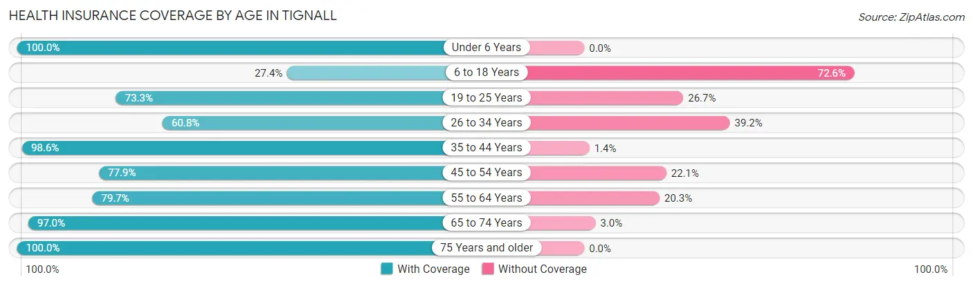 Health Insurance Coverage by Age in Tignall
