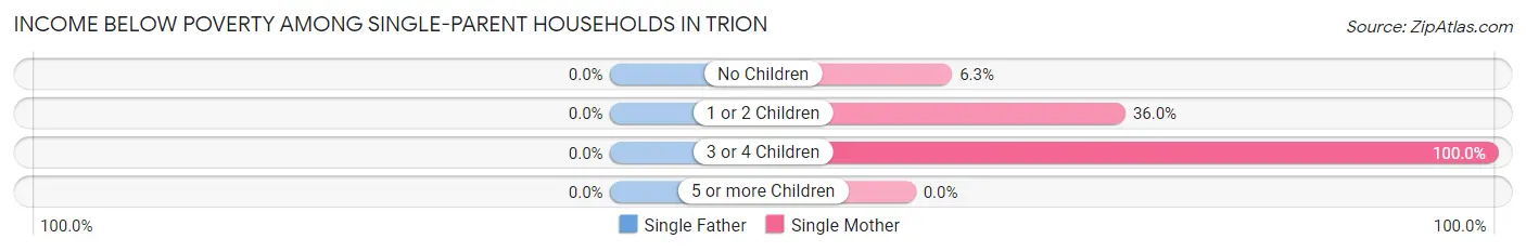 Income Below Poverty Among Single-Parent Households in Trion