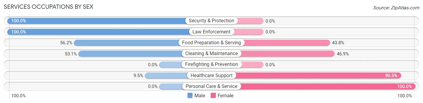 Services Occupations by Sex in Trion