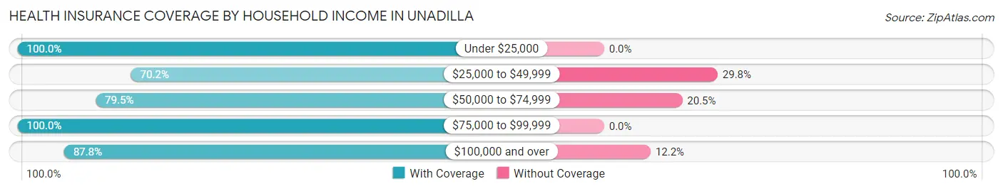 Health Insurance Coverage by Household Income in Unadilla