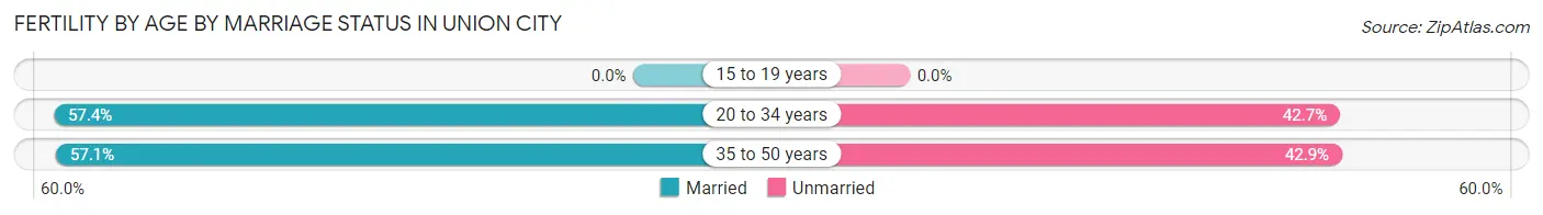 Female Fertility by Age by Marriage Status in Union City