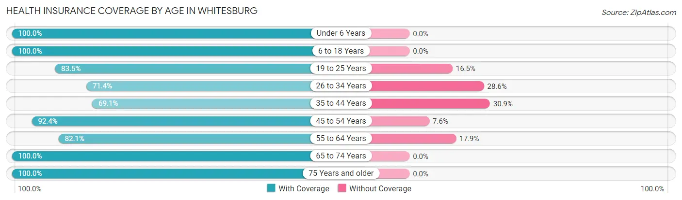 Health Insurance Coverage by Age in Whitesburg