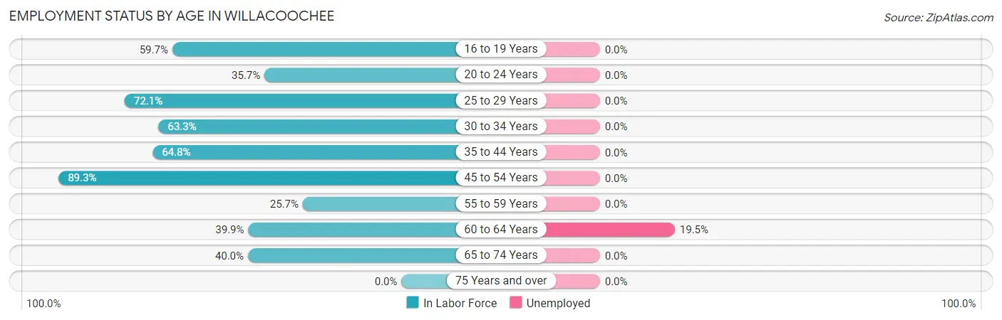 Employment Status by Age in Willacoochee