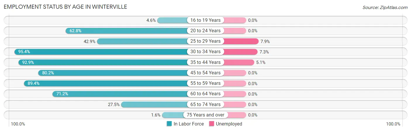 Employment Status by Age in Winterville