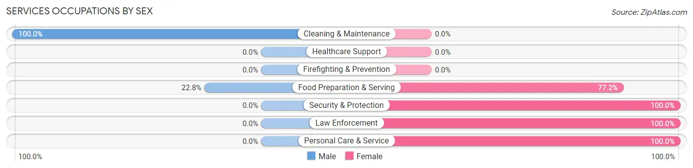 Services Occupations by Sex in Wrens