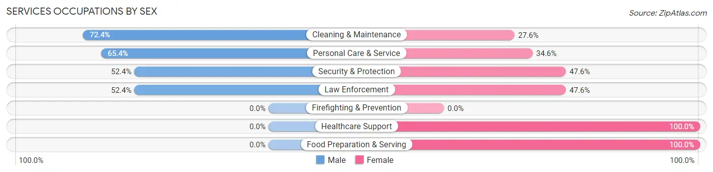 Services Occupations by Sex in Wrightsville