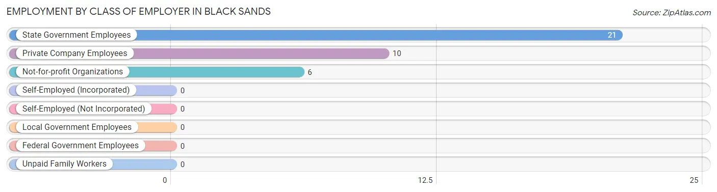 Employment by Class of Employer in Black Sands