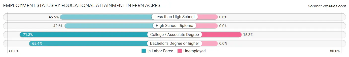 Employment Status by Educational Attainment in Fern Acres