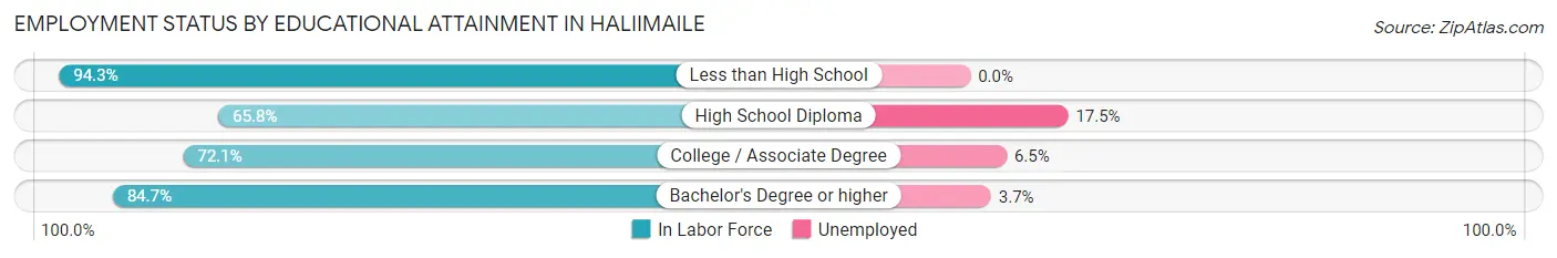 Employment Status by Educational Attainment in Haliimaile