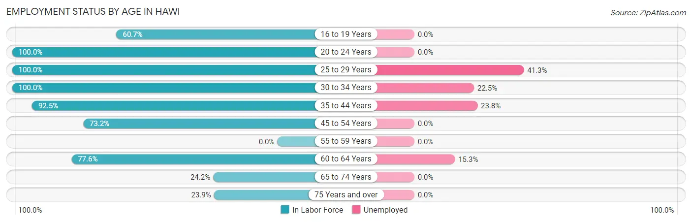 Employment Status by Age in Hawi