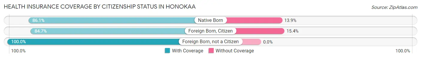 Health Insurance Coverage by Citizenship Status in Honokaa