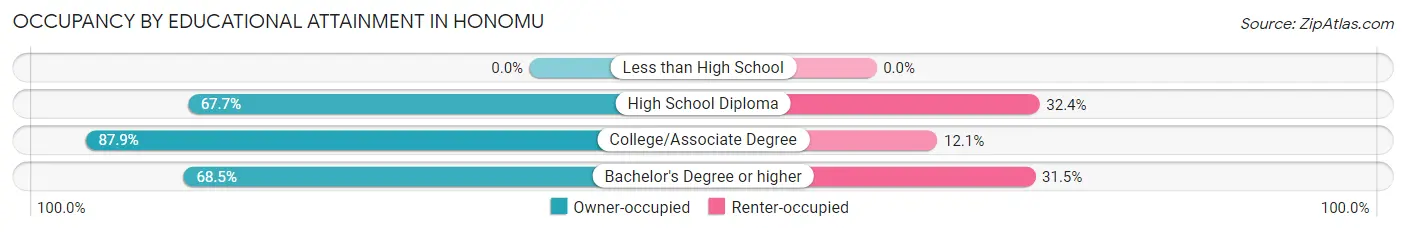 Occupancy by Educational Attainment in Honomu