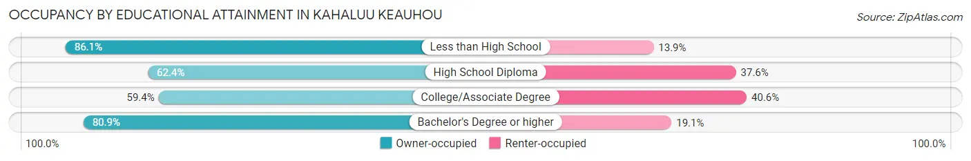 Occupancy by Educational Attainment in Kahaluu Keauhou