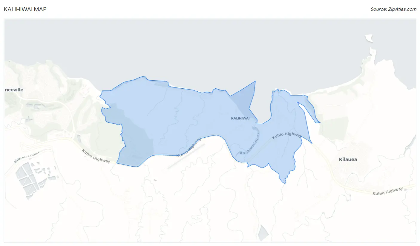 Kalihiwai Map