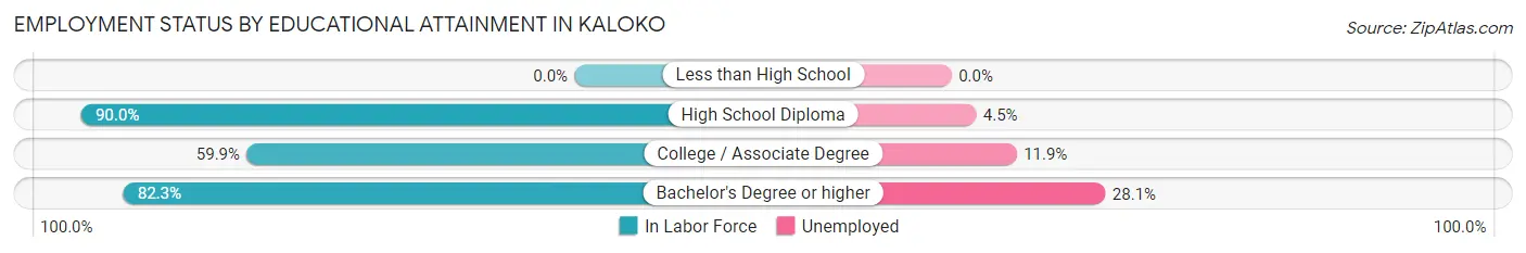 Employment Status by Educational Attainment in Kaloko