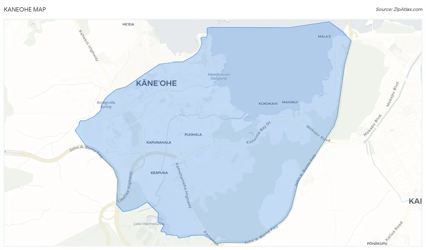 Kaneohe Map