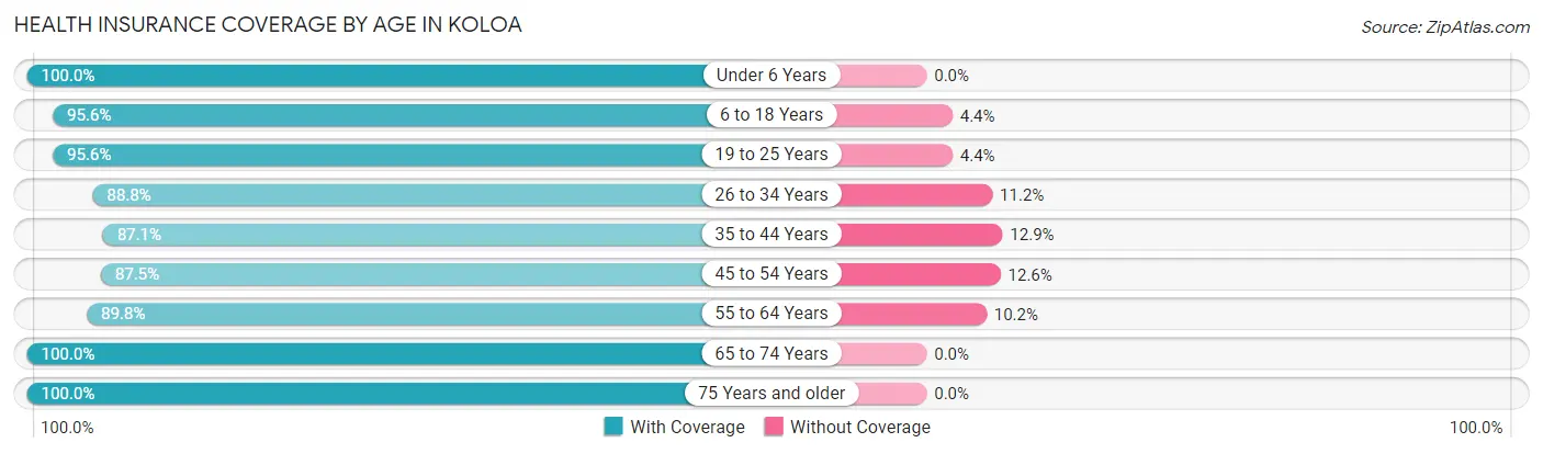 Health Insurance Coverage by Age in Koloa