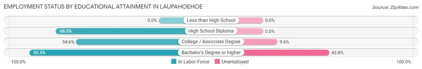 Employment Status by Educational Attainment in Laupahoehoe
