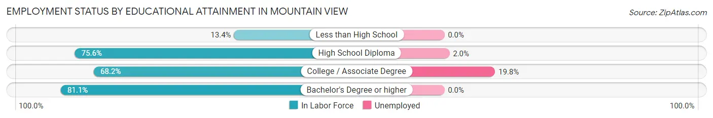 Employment Status by Educational Attainment in Mountain View
