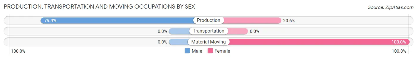 Production, Transportation and Moving Occupations by Sex in Mountain View