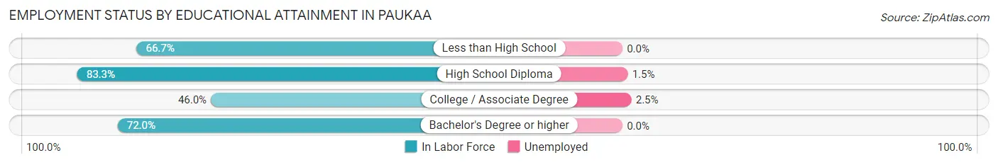 Employment Status by Educational Attainment in Paukaa