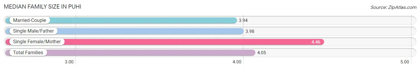 Median Family Size in Puhi