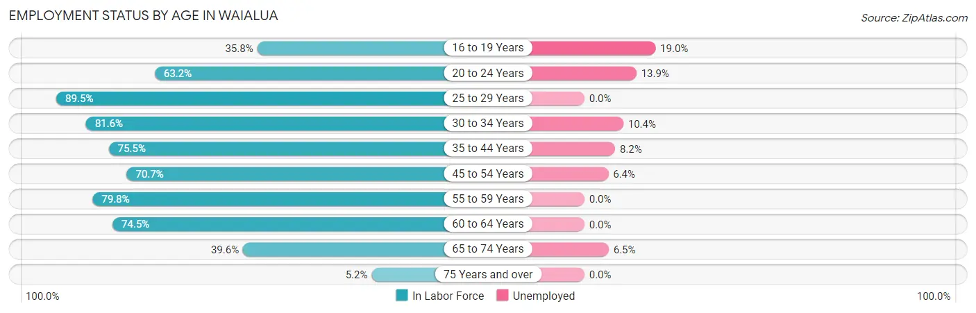 Employment Status by Age in Waialua