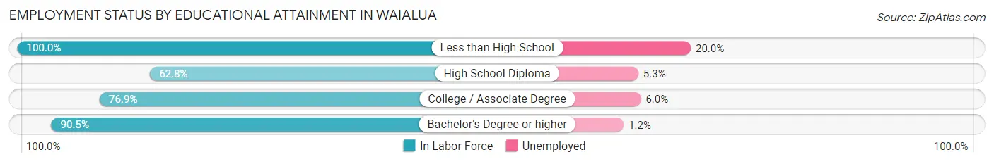 Employment Status by Educational Attainment in Waialua