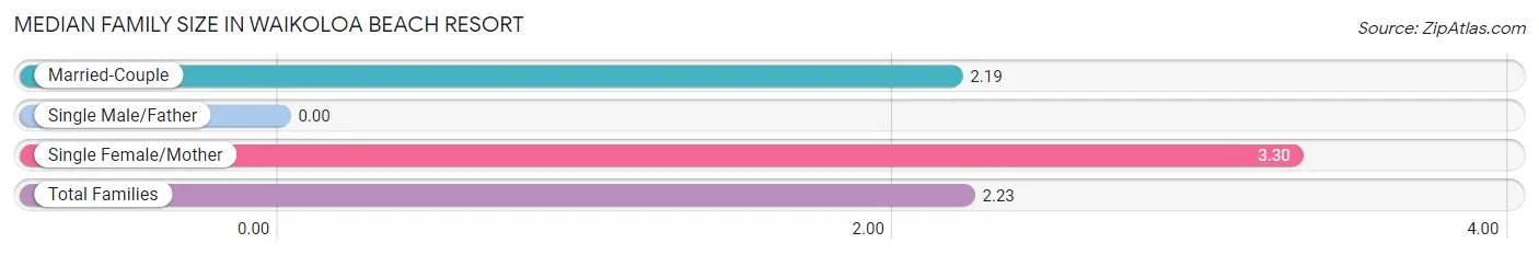 Median Family Size in Waikoloa Beach Resort