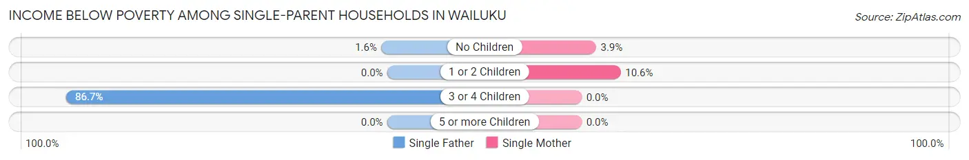 Income Below Poverty Among Single-Parent Households in Wailuku