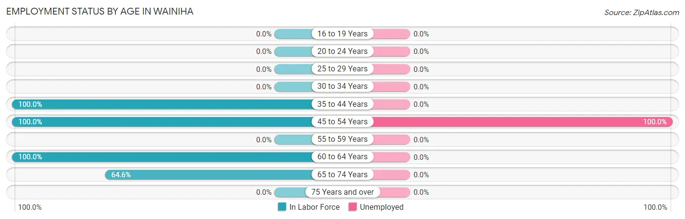Employment Status by Age in Wainiha