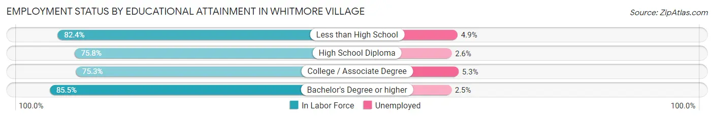 Employment Status by Educational Attainment in Whitmore Village