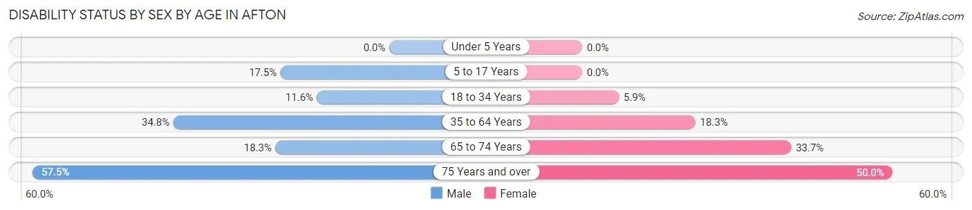 Disability Status by Sex by Age in Afton