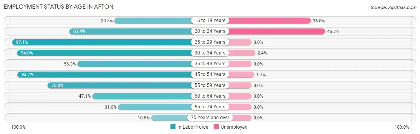Employment Status by Age in Afton