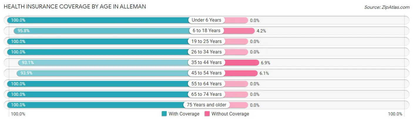 Health Insurance Coverage by Age in Alleman