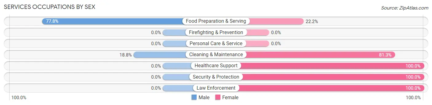Services Occupations by Sex in Allerton