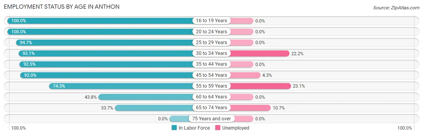 Employment Status by Age in Anthon