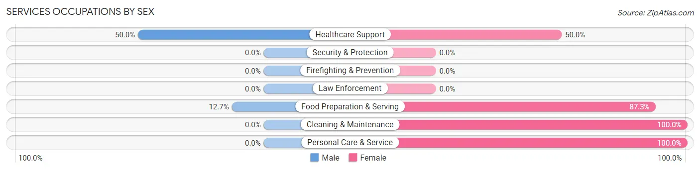 Services Occupations by Sex in Anthon