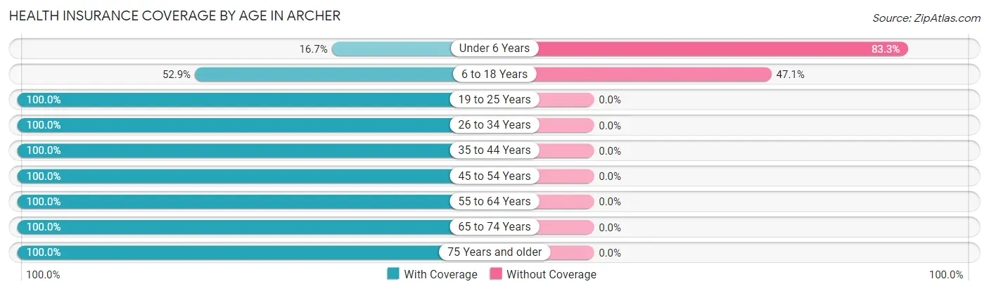 Health Insurance Coverage by Age in Archer