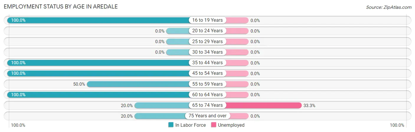Employment Status by Age in Aredale
