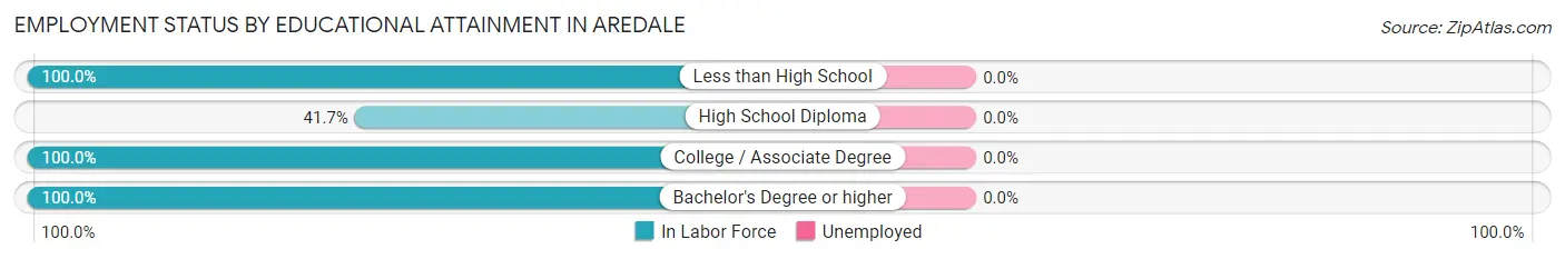 Employment Status by Educational Attainment in Aredale