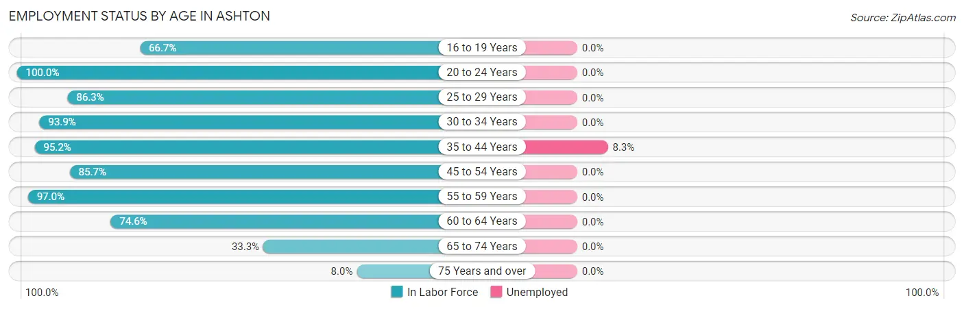 Employment Status by Age in Ashton