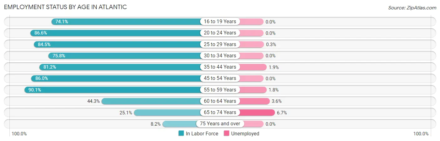 Employment Status by Age in Atlantic